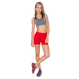 FUTURO FASHION Super Soft Cotton Shorts Elastic Stretch Yoga Knickers, Breathable Short Leggings for Women, Yoga Cycling Sport Pants, Sizes UK 8-22 PSL5 Red