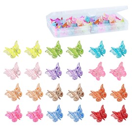 Glitter Butterfly Hair Clips, Kememo 48 PCS Sparkle Small Hair Clips 90s Hair Accessories for Girls Cute Butterfly Clips Claw Clips for Women 12 Colors