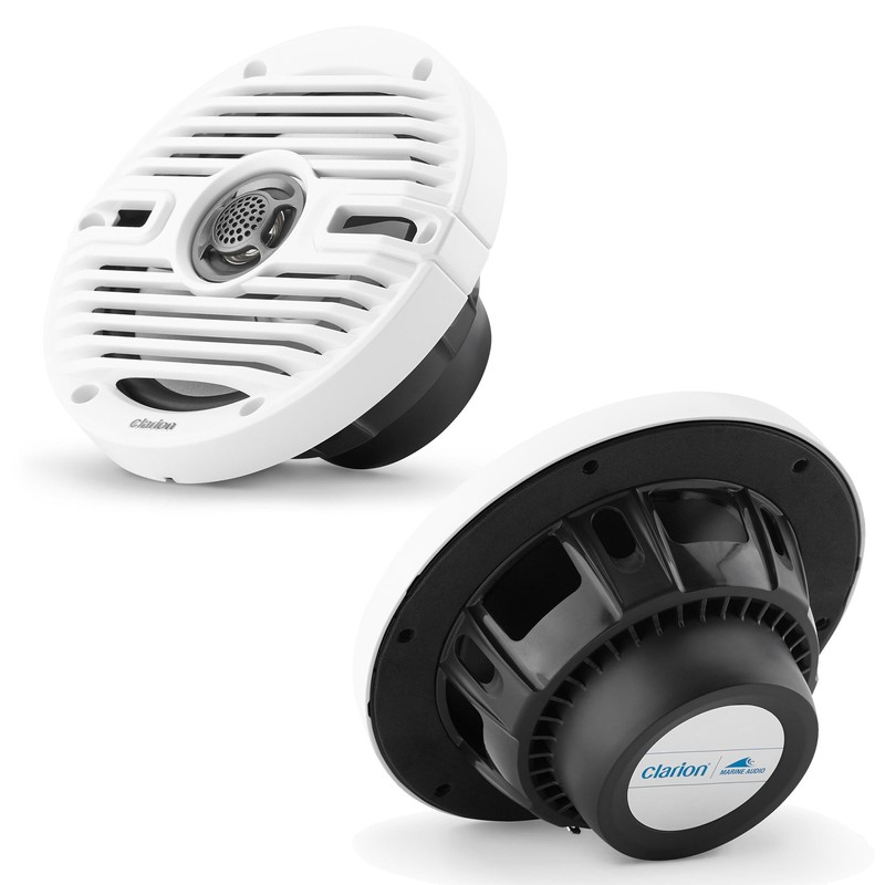 Clarion CMS-651-CWB 6.5-inch Coaxial Marine Speakers 30W RMS Power handling