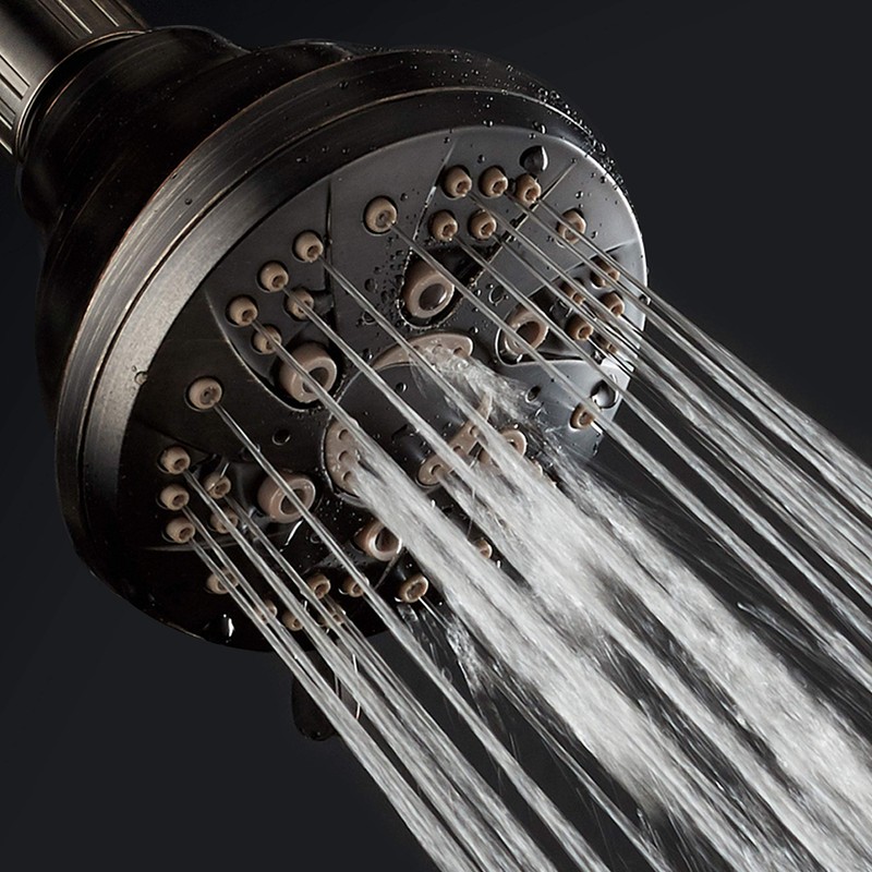 AquaDance Oil Rubbed Bronze High Pressure 6-Setting Spiral Shower Head