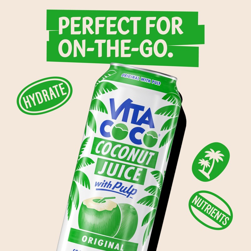Vita Coco Coconut Juice, Original with Pulp | Big, Bold