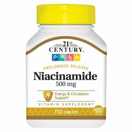 21st Century Niacinamide Supplement Prolonged Release Tablets 500mg 110 Count
