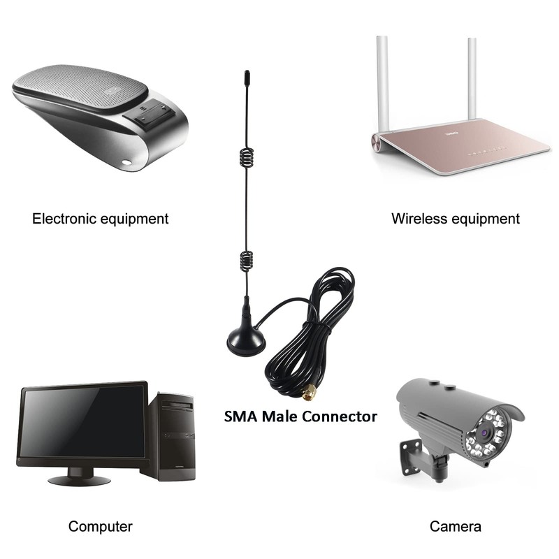 AEDIKO 2.4GHz 7dBi WiFi Booster Antenna (2-Pack) - SMA Male