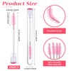 200 Pcs Lash Spoolies with Tube Pink Disposable Mascara Wands