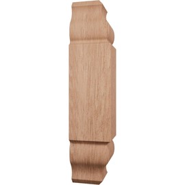 1 1/8"W x 5 3/32"H x 1 1/8"P Americraft Solid Hardwood Stain Grade Universal Baseboard Inside Corner Block for Chair Rail Profiles up to 2 9/16"H x 1 1/8"P, Sapele