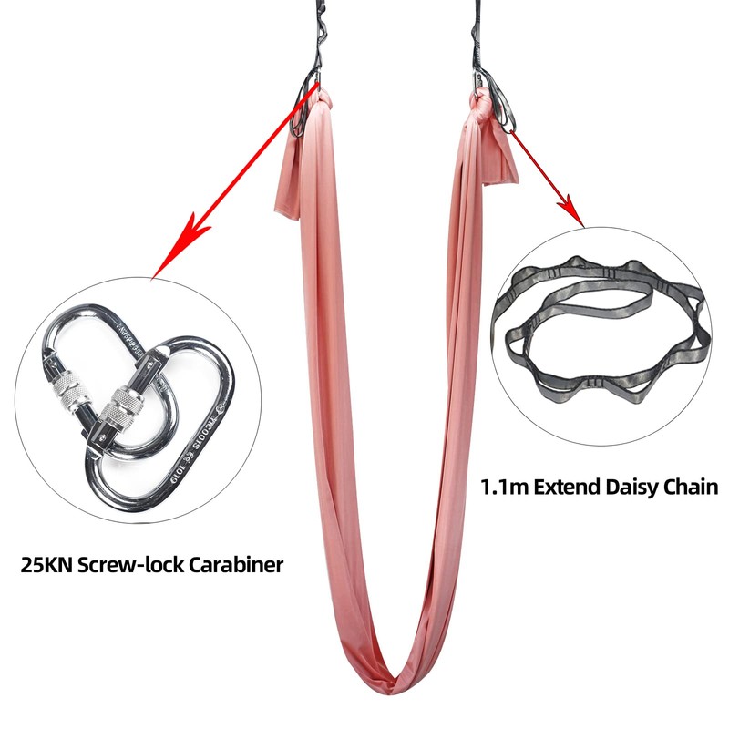PRIOR FITNESS Yoga Straps Aerial Hammock Accessory Set, 2pcs Daisy