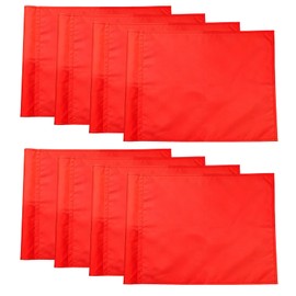 8 Pieces Solid Red Soccer Referee and Corner Flags