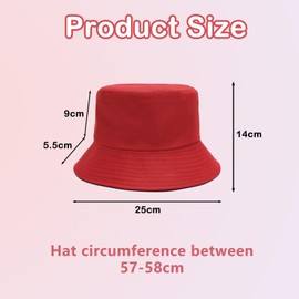 BPTZYLN Red Bucket Hat,Red Hat Bucket Hat Mens Bucket Hat Bucket Hats Men,Hats for Men UK Men's Bucket Hats Bucket Hats Women,Bucket Hats for Hunting Camping Hiking Traveling Fishing