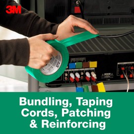 3M 3M Multi-Use Colored Duct Tape, Green with Strong Adhesive and Water-Resistant Backing, Multi-Surface 3M Duct Tape for Indoor and Outdoor Use, 1.88 Inches x 20 Yards, 1 Roll (3920-GR)