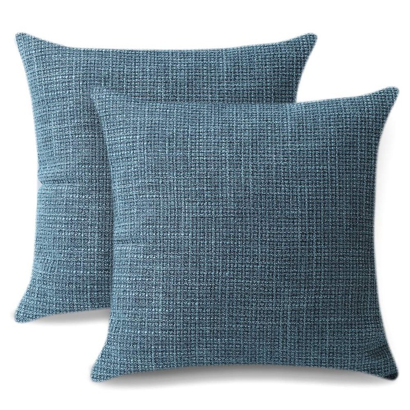 Artscope Cushion Covers Set of 2 Linen Decorative Square Pillowcases