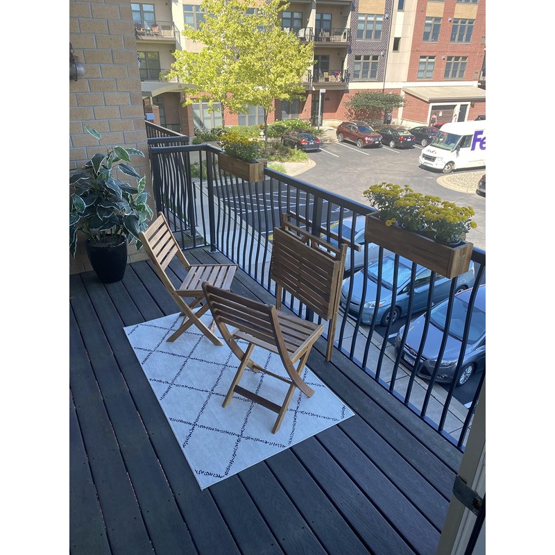 Patio Wise Acacia Wood Railing Planter Box, Outdoor Hanging Flower,