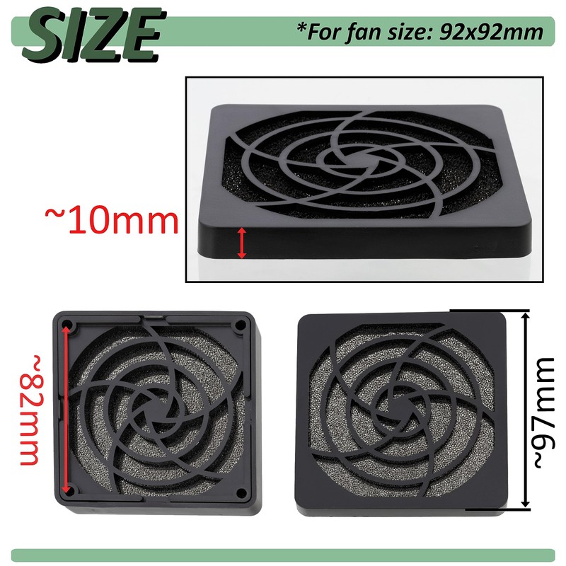 Aerzetix: 2 x PC Computer Cooling Fan, Protection Grills 92x92