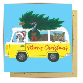 La La Land Greeting Card Merry Christmas Kombi