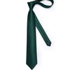 DiBanGu Silk Emerald Green Necktie and Handkerchief Cufflinks Tie Clip