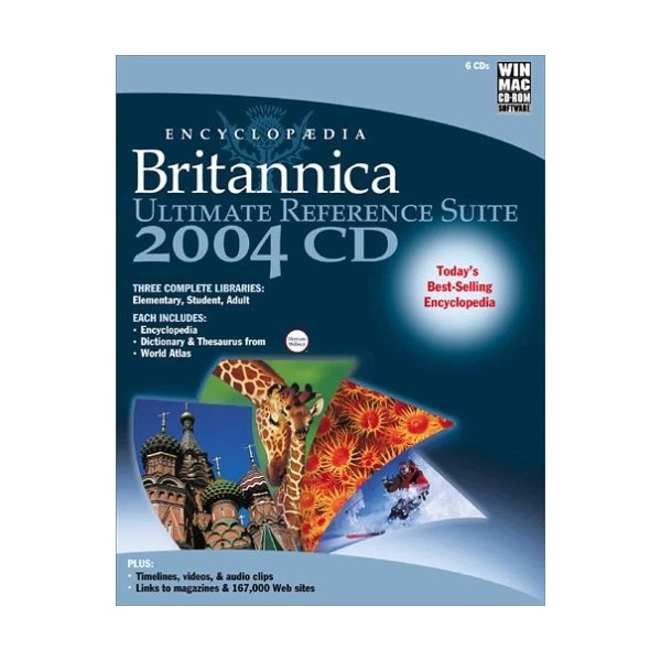 New Encyclopedia Britannica 2004 Ultimate Reference Suite CDs Dictionary
