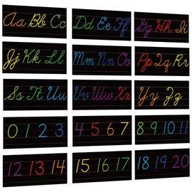 YIYDONG 15 Pieces Cursive Alphabet Line Bulletin Board Set Alphabet for Classroom Wall Strips Wall Decor for Pre-School Kindergarten Elementary Nursery Homeschool