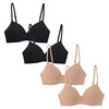 4 Pack Wirefree Bra - Women's Flexible Soft Foam Wireless