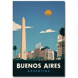 Buenos Aires Travel Vintage Art Refrigerator Magnet Size 2.5" x 3.5"