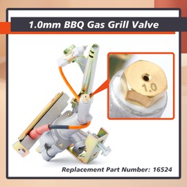 Mhrxusd 16524 Gas Grill Valve Replacement for Bull for Angus for Brahma for Lion for Summerset Sizzler Series, for BBQ Island for Blaze, NG Main Burner Valve Igniter Assembly Orifice Hole Size 1.0mm