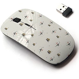 2.4G Wireless Mouse with Cute Pattern Design for All Laptops and Desktops with Nano Receiver - Christmas Winter