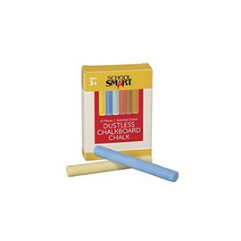 School Smart Dustless Chalkboard Chalk - Pack of 12 - Assorted Colors