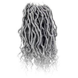 BOHOBABE Faux Locs Crochet Hair 10 Inch, Boho Soft Crochet Locs with Curly Ends, Short Grey Bohemian Goddess Locs Crochet Braids for Black Women (6 Packs, Gray)