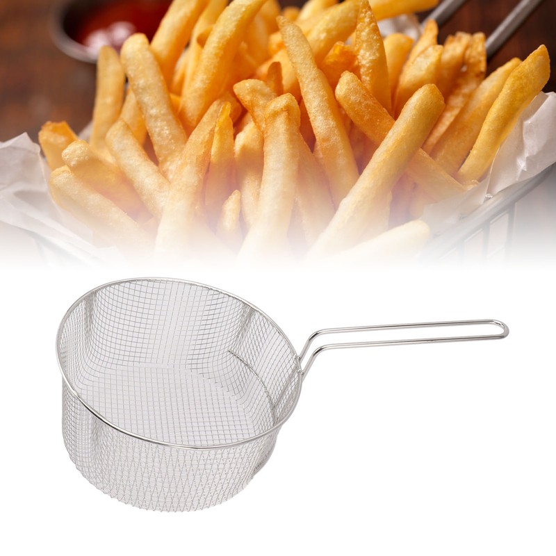 Frying Basket Stainless Steel Long Handle Reusable Rust Resistant Fry