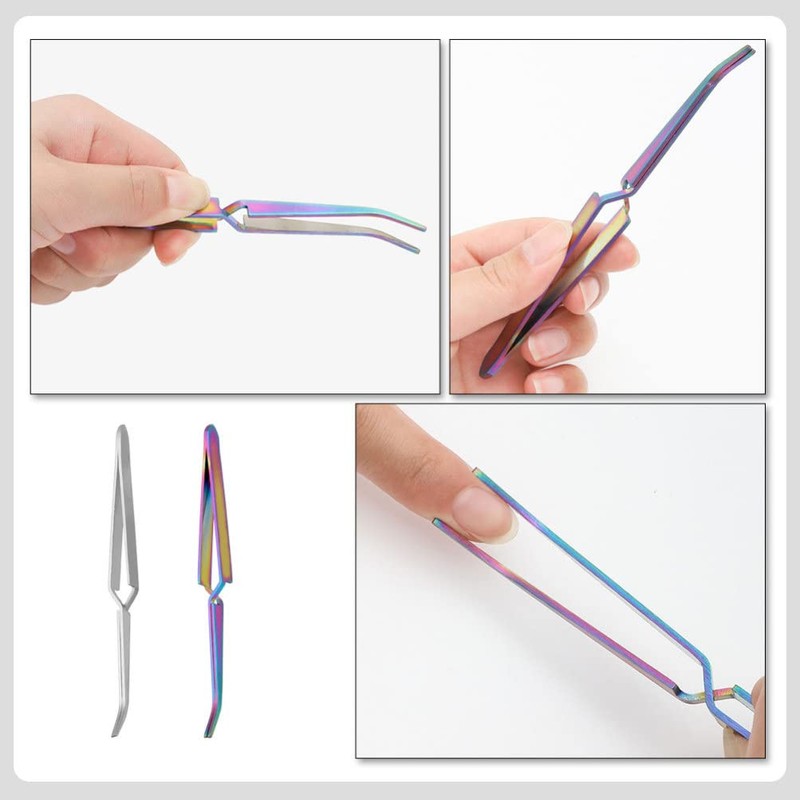 FOMIYES 2Pcs Nail Shaping Tweezers Pinch Nail Tool Stainless Steel