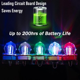 Dr.Fish 5 Pack LED Deep Drop Fishing Lights Diamond Lights Water Activate LED Lighted Lures Deep Drop Rig Fishing Flashers Hablibut Tuna Swordfish Whie