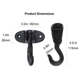 SMKOLIN 2 Pack Cast Iron Ceiling Hook,Industrial Coat Hook,Chandelier Hooks,Plant Pot Hanger