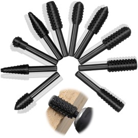 Pack of 10 Wood Cutter Wood Rasp Set for Drill, Milling Drill Rasp Wood Milling Cutter Ball Cutter Wood Cutter for Cordless Screwdriver Drill Bit Wood Shank Tools Cylinder Cutter Tenon Cutter Cone