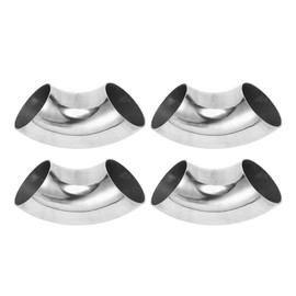 Motoforti 4pcs 90 Degree Mandrel Bend Elbow Car Exhaust Pipe Tubing Piping 2.35" Inch OD Thickness 2mm/14GA 60x152x2.0mm 304 Stainless Steel Silver Tone