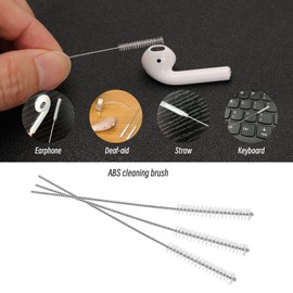 EMSea 10Pcs 2.5mm Hearing Aid Tube Brush Hearing Aid Cleanings Kits Aid Vent Brush for Cleanings Dredging Ventilation Hole Sound Guide Tube 60mm Length