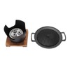 Hibachi Grill Smokeless Wooden Frame Aluminium Alloy Easy Assembly Portable