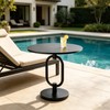 17In(W) x19In(H) Black Round Side Table Heavy Duty Modern End