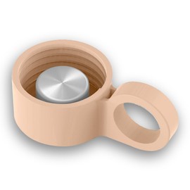 purifyou Replacement Cap for 40, 32, 22, 12 oz Reusable Glass Water Bottle with Time & Volume Markings, Non-Slip Silicone Sleeve, Stainless Steel Lid Insert, Sports Bottle for Water, Juice (Hazelnut)