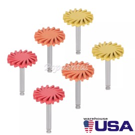 AZDENT 6Pcs Dental Composite Polishing Polisher Wheel Burs Coarse Medium Fine RA 2.35mm