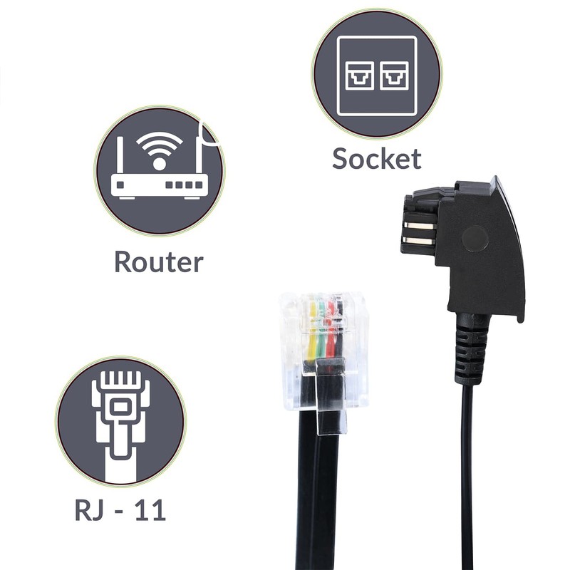 TPFNet 6 m Modular Cable TAE-N Plug to RJ11 Plug