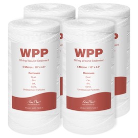 5 Micron 10" x 4.5" String Wound Water Filter Cartridge for Well Water, SimPure Whole House Sediment Filter Replacement for Housing DB10P DB10C (4 Pack)