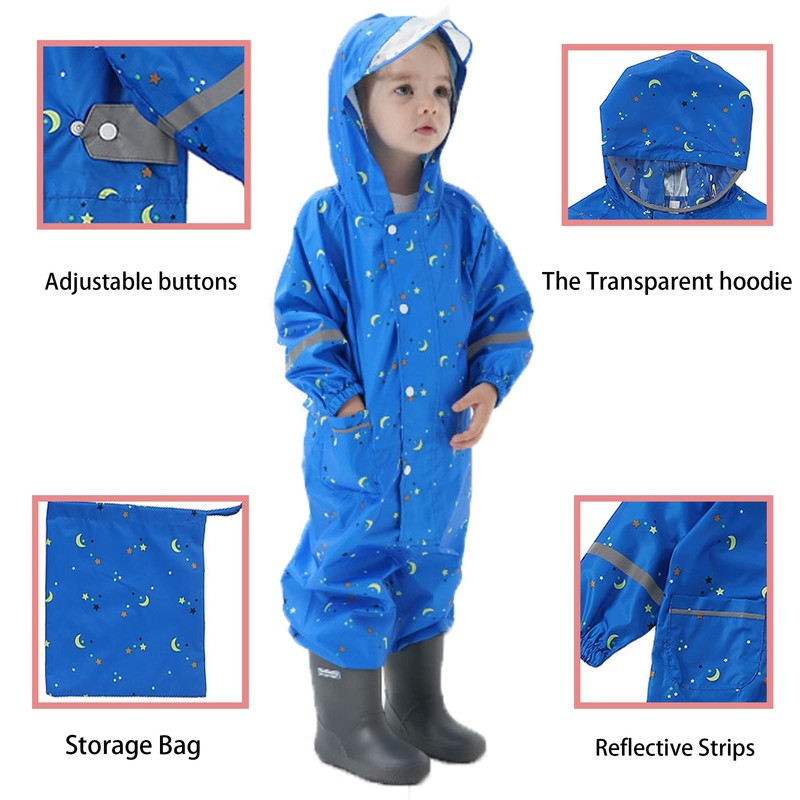 Traje de lluvia para niños y niñas, de una pieza