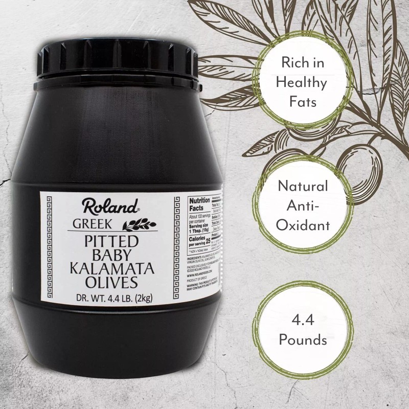 Roland Foods Pitted Baby Kalamata Olives From Greece 4.4 Pound