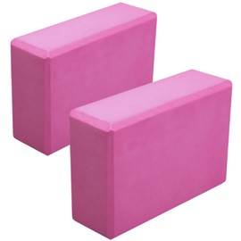 DIZLAS Yoga Block Yoga Foam Soft Lightweight Core Stretch High Density EVA Material, Set of 2 (Pink)