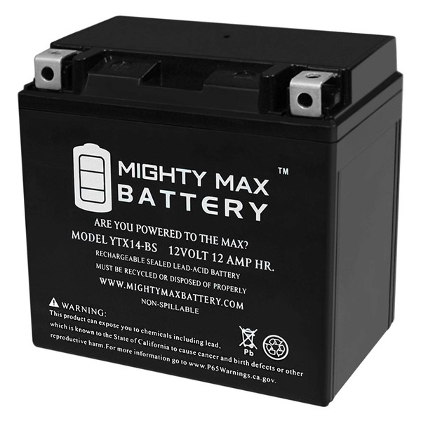 Mighty Max Battery YTX14-BS Replacement Btry. For SUZUKI LT-V700F Twin Peaks (2004-2005)