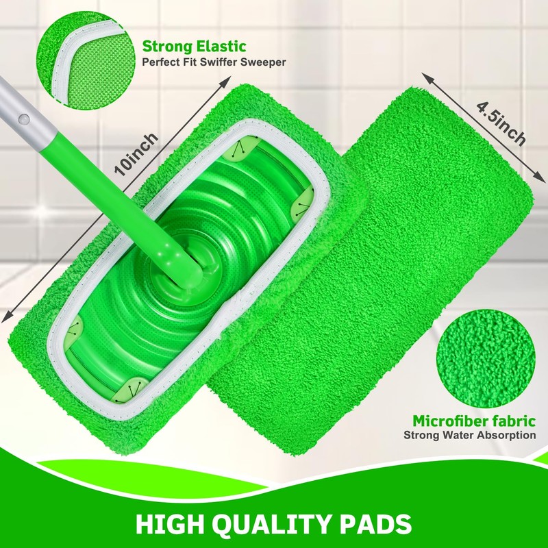 AmaVins 8-Pack Reusable Microfiber Mop Pads for 10-12" Mops
