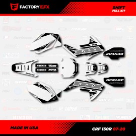 Factory EFX White & Gray Shift Racing Graphics kit fits Honda Crf150R 07-25 Crf 150R Decal