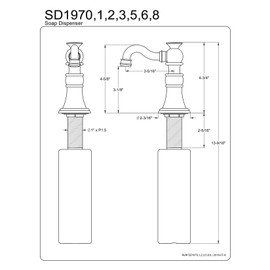 Kingston Brass SD1971 American Classic Soap Dispenser, Polished Chrome