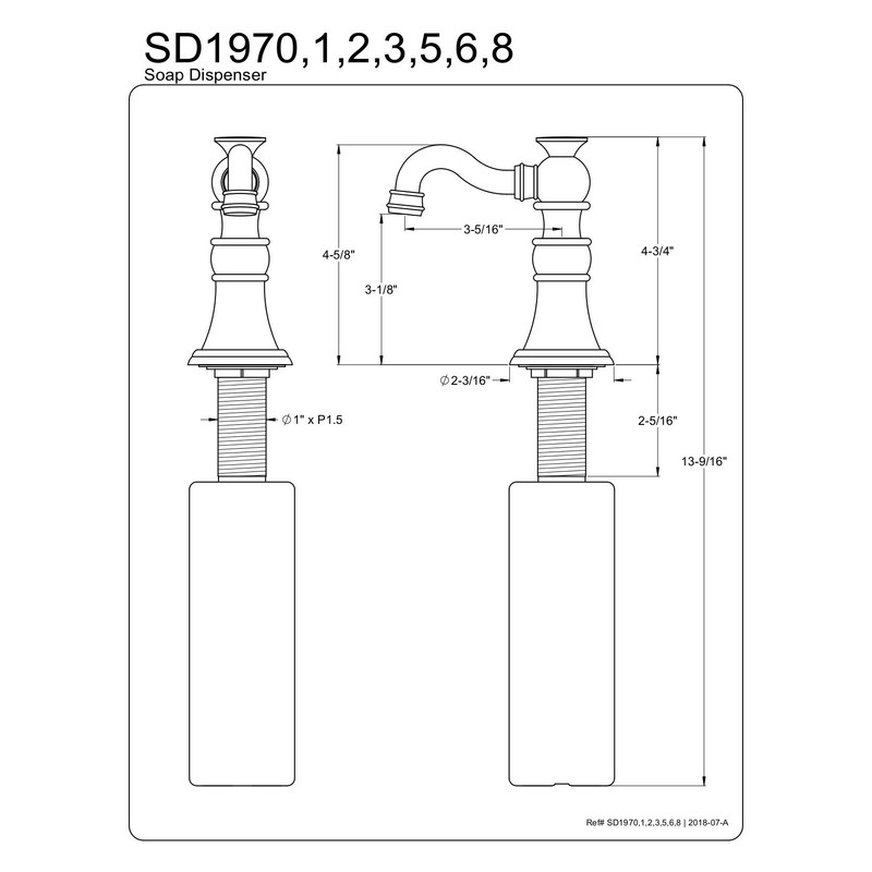 Kingston Brass SD1971 American Classic Soap Dispenser, Polished Chrome