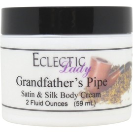Eclectic Lady Grandfather's Pipe Satin and Silk Cream, Body Cream, Body Lotion, 2 oz - Shea Butter, Aloe, Silk Amino Acids, Vitamin E, Phthalate-Free, Handcrafted in USA - Perfect For Women