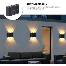 Solar Up and Down Outdoor Wall Lights for Garden Decoration – Warm or White LED Lighting for Patios and Exterior Walls
