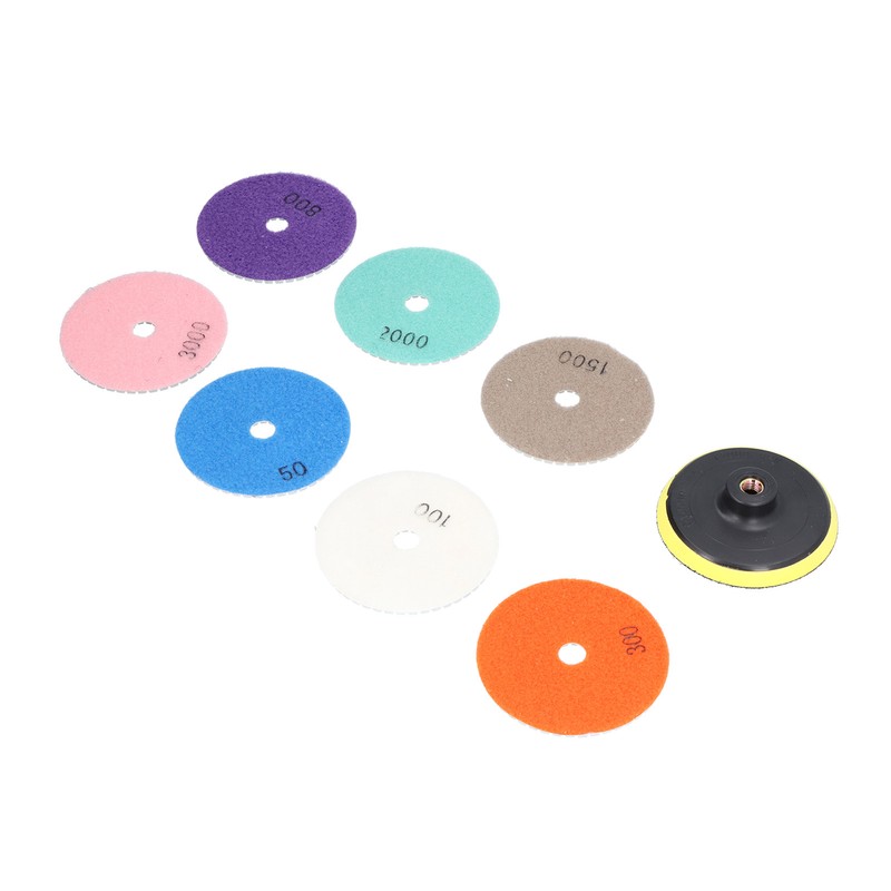 7Pcs Diamond Polishing Pads Wet Dry Polish Kit Grit 1Pc